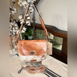 NWT Bed Stu Leather Elect Purse Shoulder Bag Crossbody Nectar Lux Tan Rustic 235